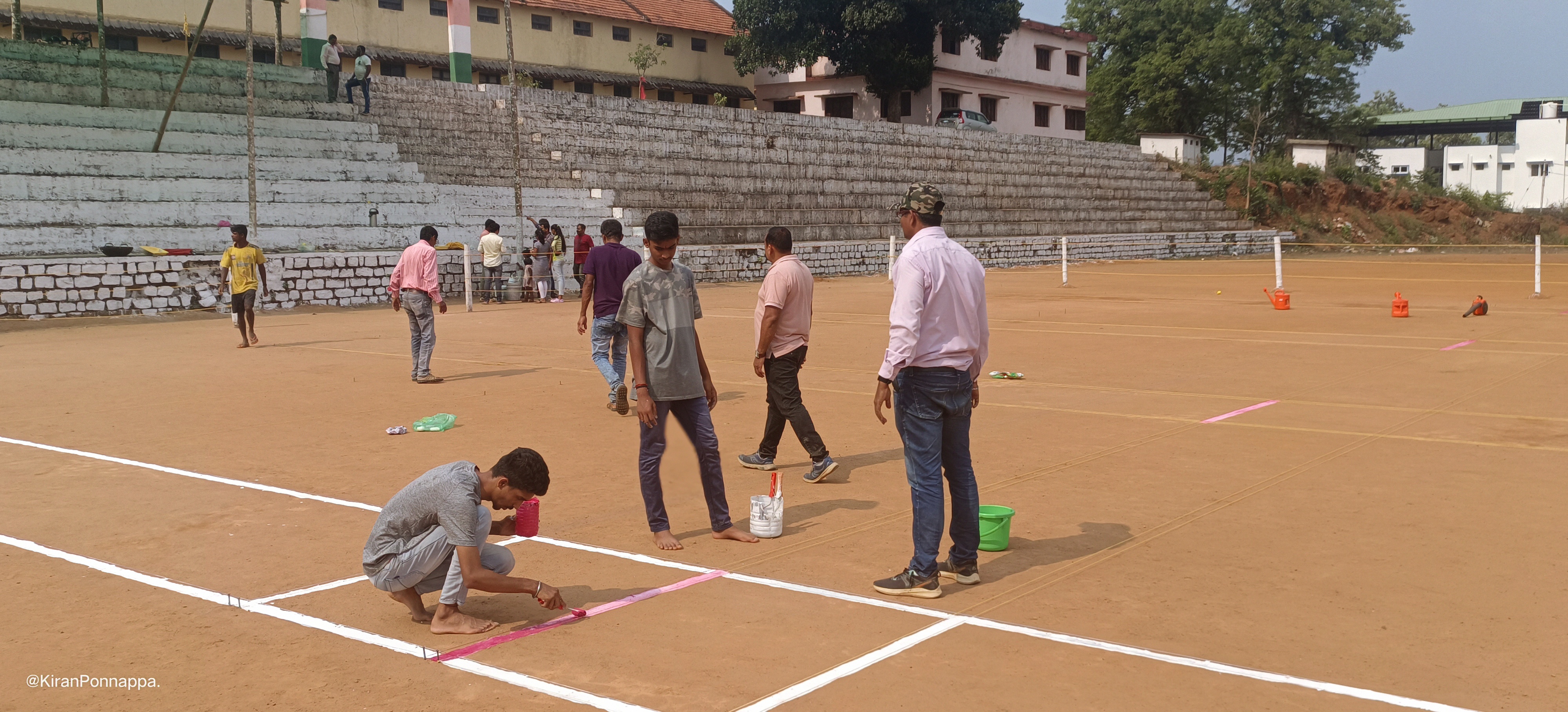 Athletes exerting full force